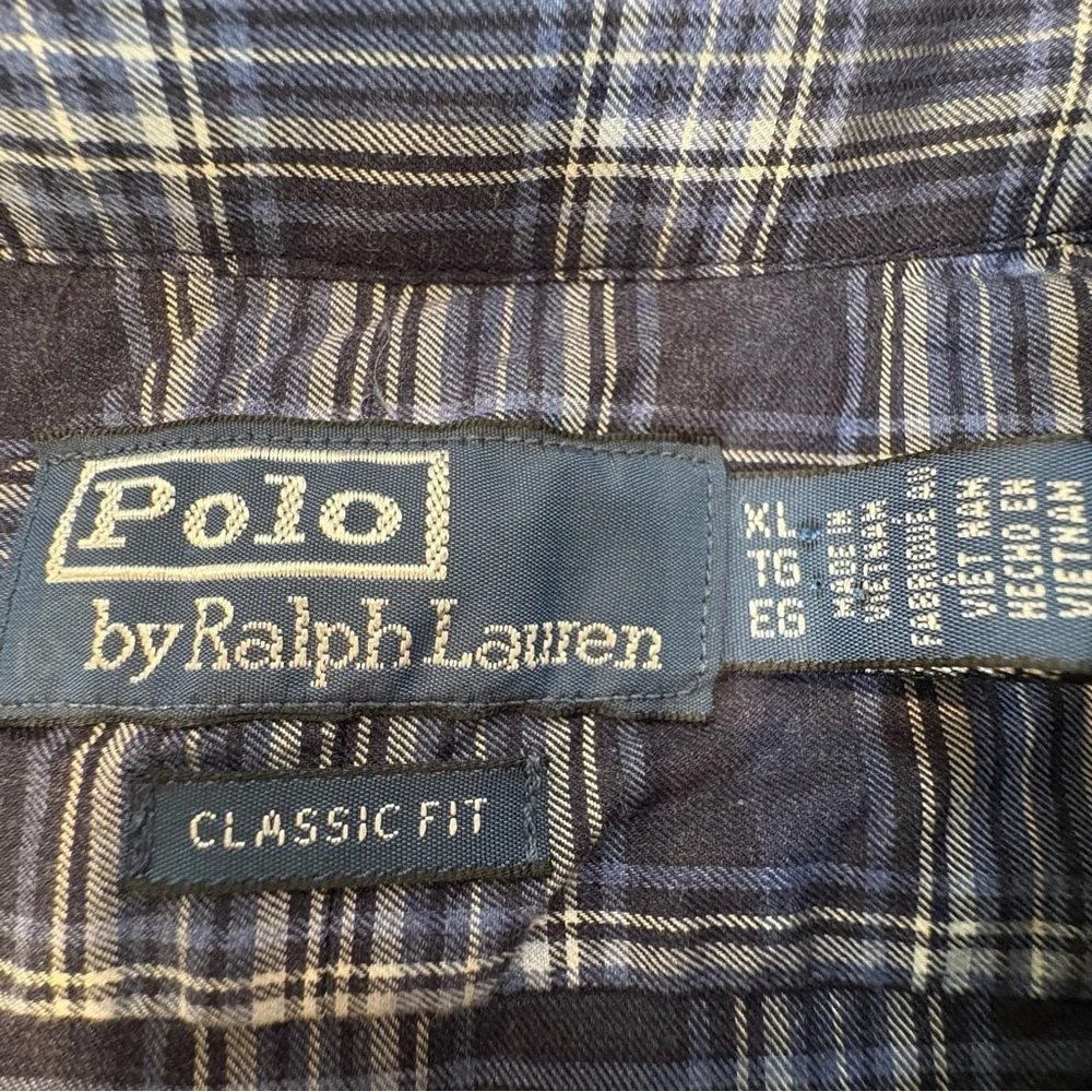 NWT Polo by Ralph Lauren Men’s Button Down Dress Shirt Blue Plaid 100% Cotton